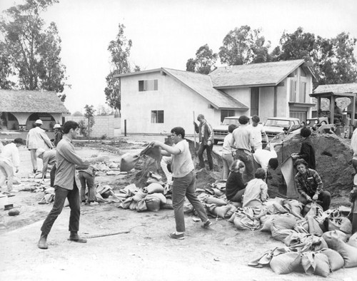 Volunteers, Santiago Creek Flood on February 26, 1969