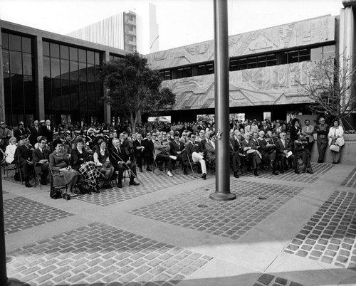 Audience at dedication of Santa Ana City Hall on February 9, 1973