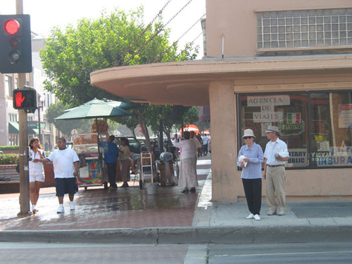 Street scene on Fourth Street and Broadway looking east, August 2002