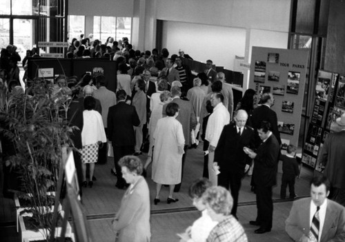 Displays at dedication of Santa Ana City Hall on February 9, 1973