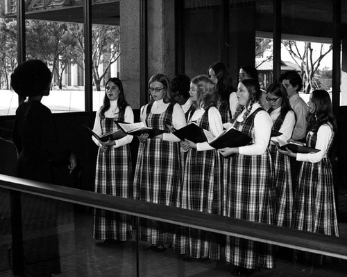 Group of singers at dedication of Santa Ana City Hall on February 9, 1973