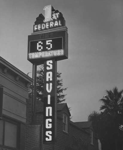 Display sign for First Federal Savings and Loan Association on 506 N. Broadway