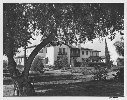 View of side and back gardens of the Philip Stanton residence on Brookhurst Road in Anaheim