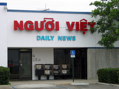 Nguoi Viet Daily News, Vietnamese language newspaper building on the corner of Bolsa nd Moran