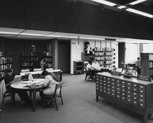 Interior of McFadden Branch Library on 2627 West McFadden Avenue, 1971