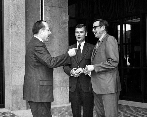 Men at the dedication of Santa Ana City Hall on February 9, 1973