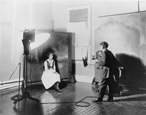 Edward Cochems, photographer, with his daughter Adeline Cochems Walker about 1920