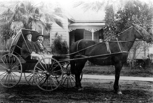 Samuel Ross (with beard), and a new buggy