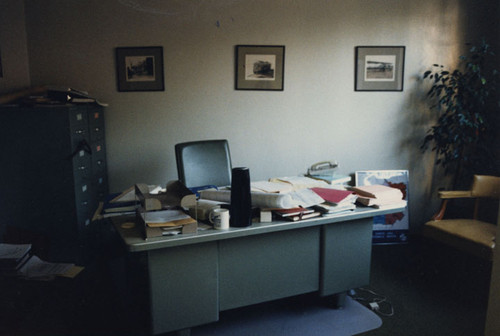 Library director's office at the Santa Ana Public Library in 1987