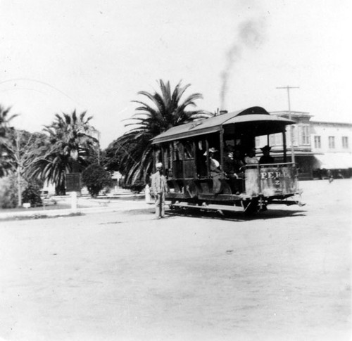 Street car at Orange Plaza on Glassell and Chapman