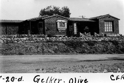 Modern adobe of B. E. Gelker - Olive on Ocean View and Buena Vista Streets