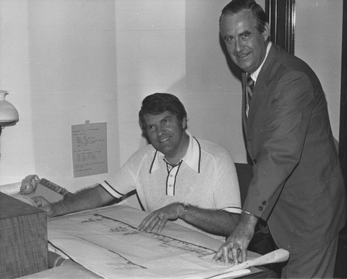 Santa Ana Mayor, Jerry Patterson and Dr. John Hilsabeck about 1973