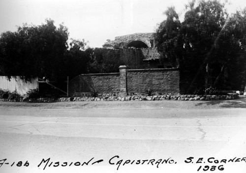 S. E. corner of the Capistrano Mission, 1936