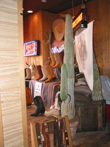 Display window for Cactus Jack's Boots on 118 W. 4th Street, August 2002