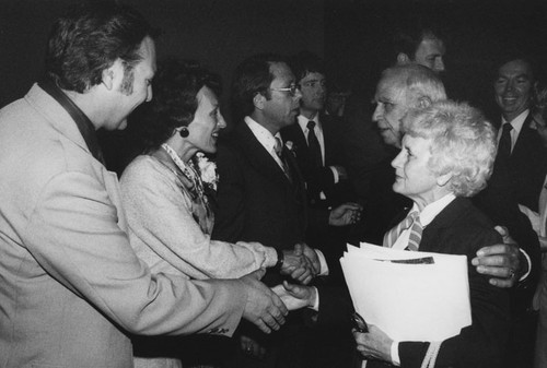 Visit of Joan Mondale, wife of U. S. Vice President, to Bowers Museum in April 1980