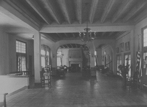 Santa Ana YMCA Men's Lobby looking west into the Reading Room