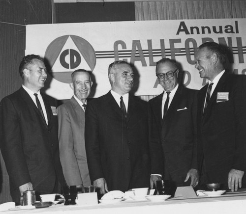 George Christopher the Mayor of San Francisco at an annual meeting of Civil Defense at the Disneyland Hotel about 1965