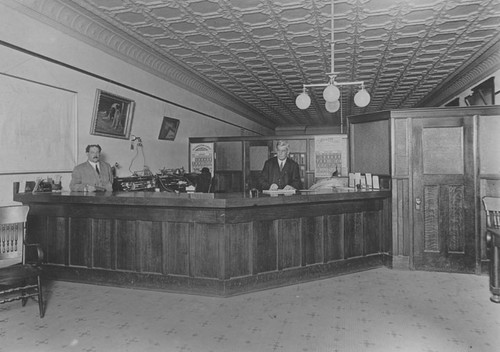 Interior of the First Title & Trust Company about January 1912