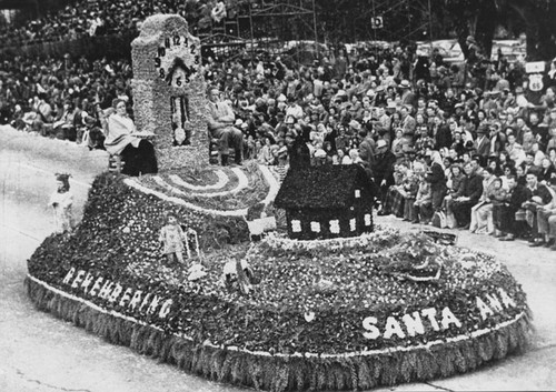 Tournament of Roses Rose Parade "Remembering" float for Santa Ana, 1949