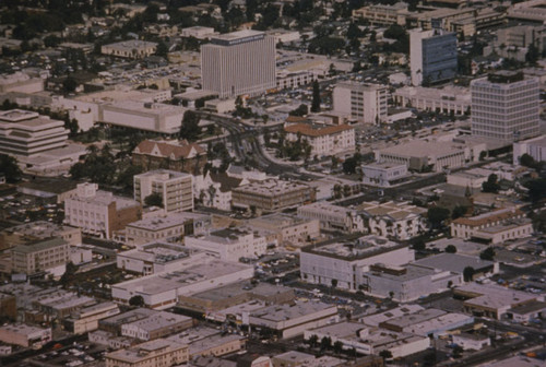 Aerial view of downtown Santa Ana stamped November, 1984