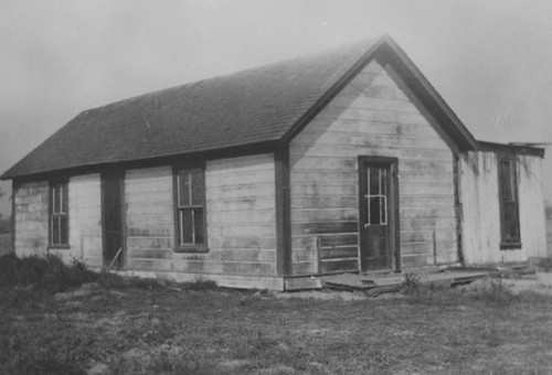 Building made of redwood and one of the first erected at Anaheim Landing