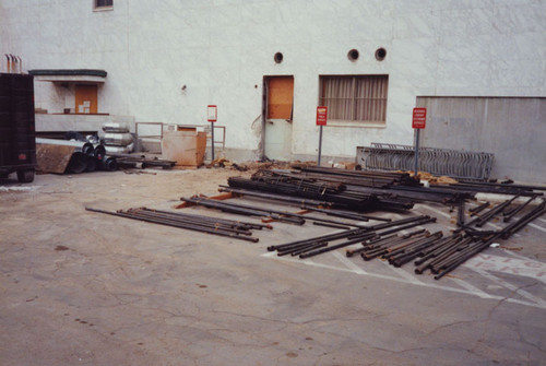 Former Santa Ana Public Library Parking lot during early stages of renovation, August 1990