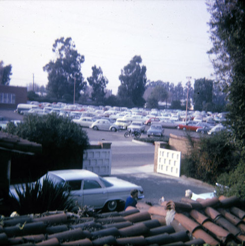 Insurance Co. parking lot across the street from the Brisco home on 17th and College, February 1965