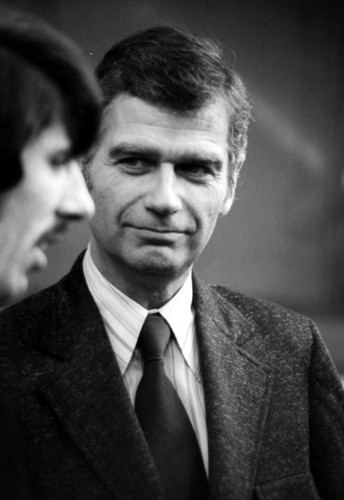 Man at dedication of Santa Ana City Hall on February 9, 1973