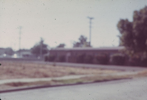 The Santa Ana Chamber of Commerce office at 8th and Garnsey (now Civic Center Drive) as seen in 1962