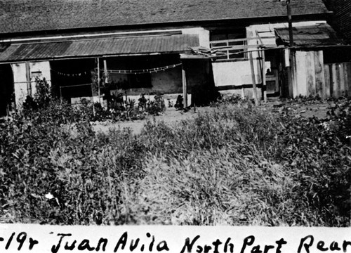 North Part, rear, of the Juan Avila adobe in Capistrano Village, 1936