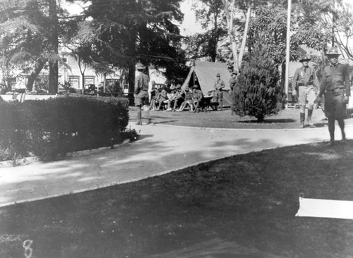 Company L. Headquarters in Birch Park after 1933 earthquake