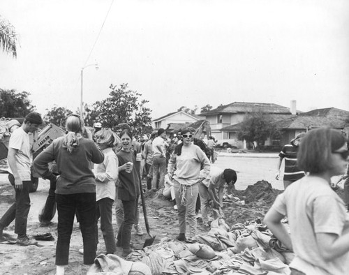 Volunteers, Santiago Creek Flood on February 26, 1969