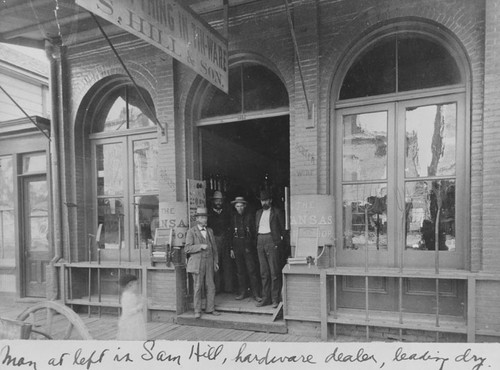 S. Hill & Son Hardware Shop on 213 E. 4th St. about 1903