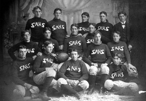 Unidentified football players with SAHS on their shirts