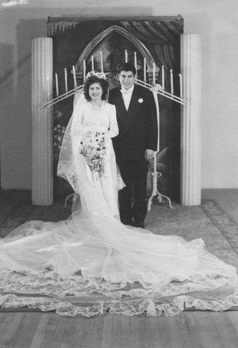 Daniel and Lupe Herrera on their wedding day