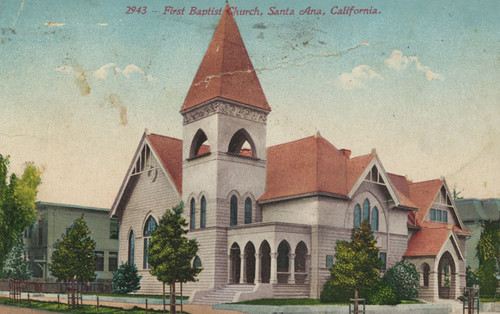 First Baptist Church on the corner of Main and Church Streets about 1911