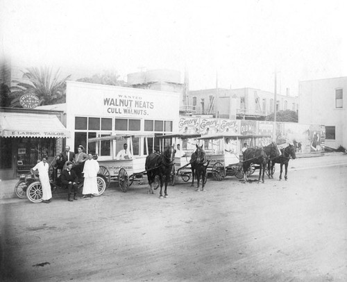 Mitchell's Ice Cream Wagons on Bush St. about 1910