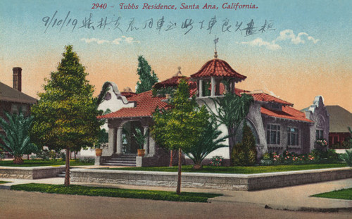 Tubbs Residence with oriental characters on the face dated 9/10/19