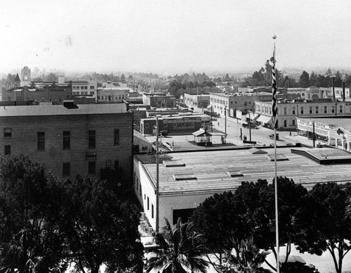 View from the Old Orange County Courthouse looking south down North Broadway toward 4th Street about the 1920's