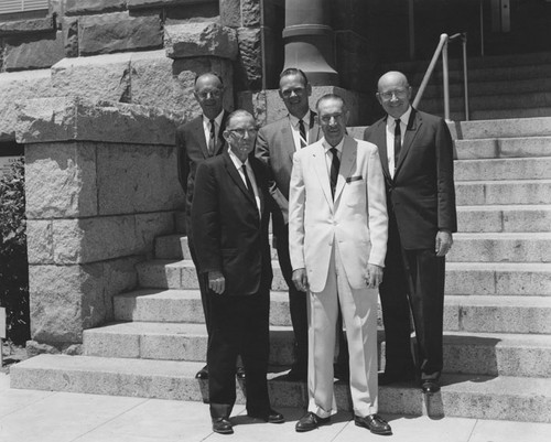 Orange County Board of Supervisors on the steps of the Old Orange County Courthouse