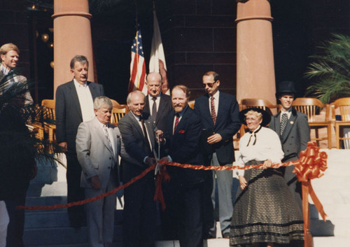 Ribbon cutting at the rededication of the Old Orange County Courthouse on November 12, 1987