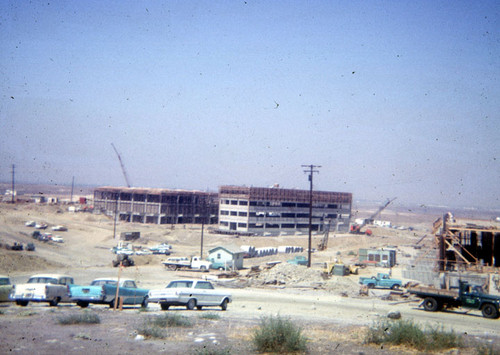 Construction site at the new campus for the University of California at Irvine in 1964