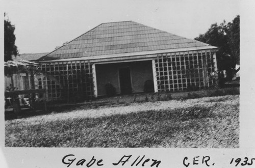 Gabe Allen adobe located on Rancho Santiago de Santa Ana, 1935