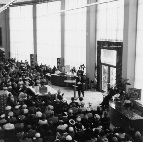 Dedication ceremonies at the Santa Ana Public Library at 26 Civic Center Plaza on May 1, 1960