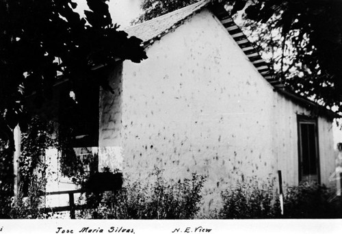 N. E. view of Jose Maria Silvas adobe along Occidental Street in Capistrano Village