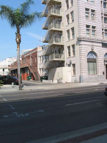 View of the back of the Orlandi-Valuta y Telegrafos Nacionales building on 106 W. Fourth Street, August 2002