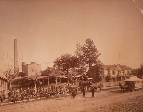 Eberhard Tannery workers on Grant Street, Santa Clara, ca. 1890