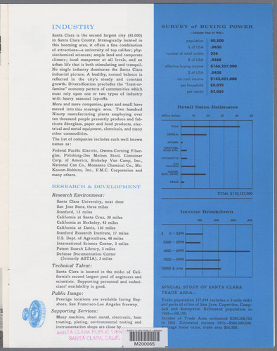 Industrial Introduction to the City of Santa Clara, 1964