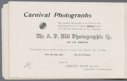 Souvenir of the Carnival of Roses, 1896