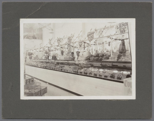 Lick Meat Market, San Jose displaying NRA Eagle, ca. 1934